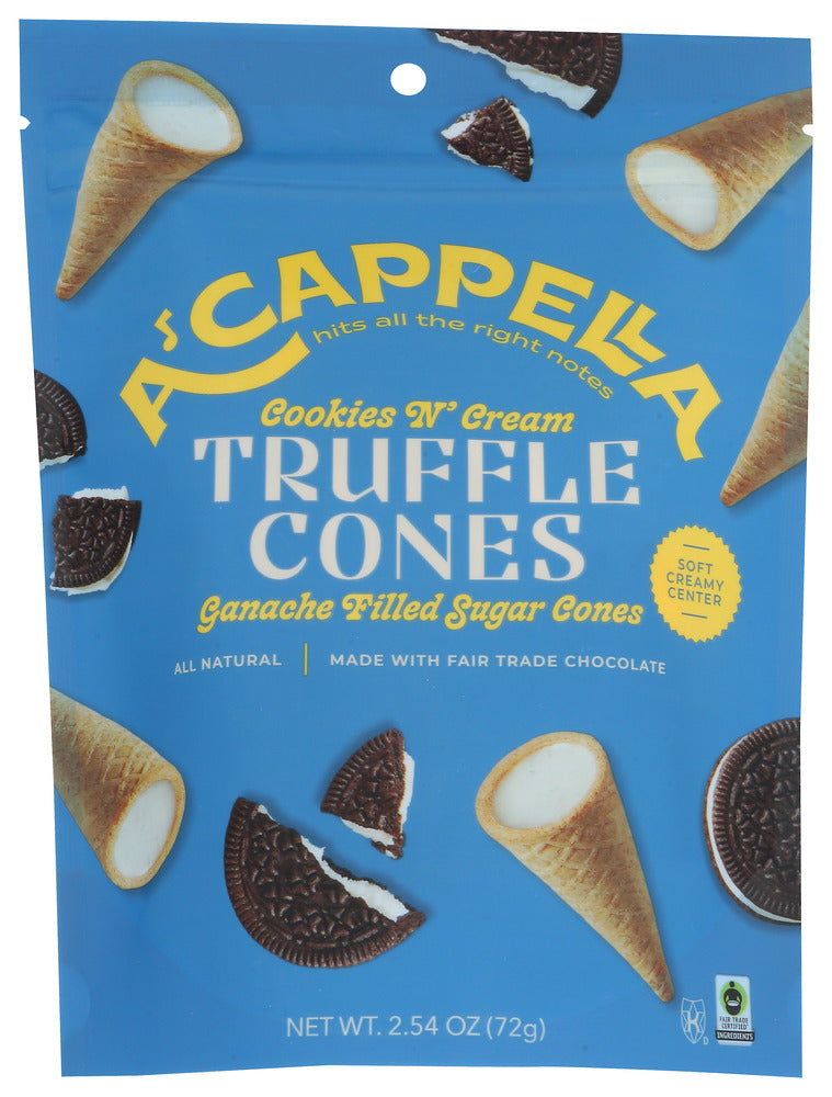 A Cappella: Truffle Cones Cookies N Cream, 2.45 Oz