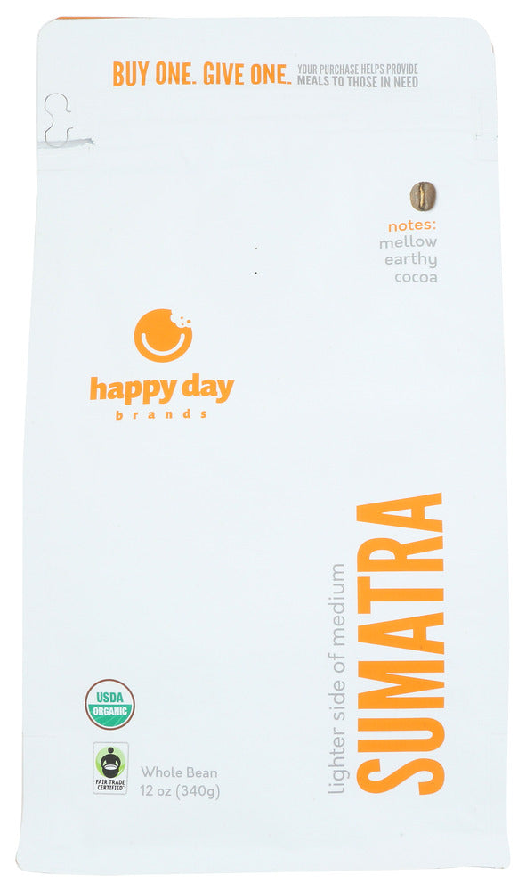 Happy Day Brands: Coffee Sumatra Whle Bean, 12 Oz