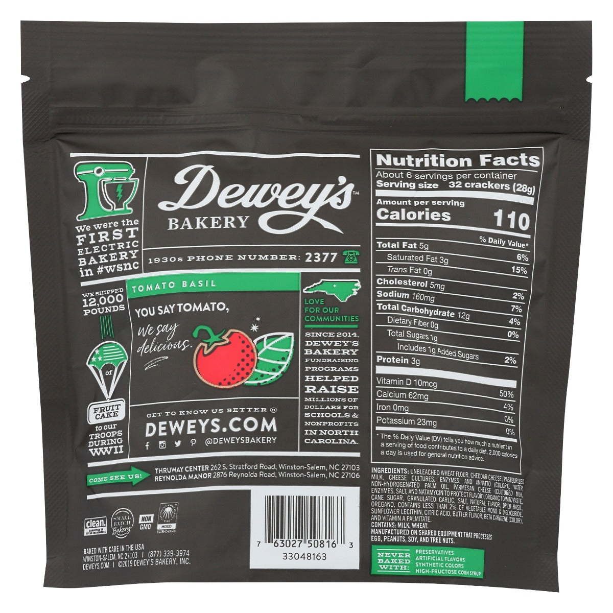 Deweys: Crackers Tomato Basil Snk, 6 Oz