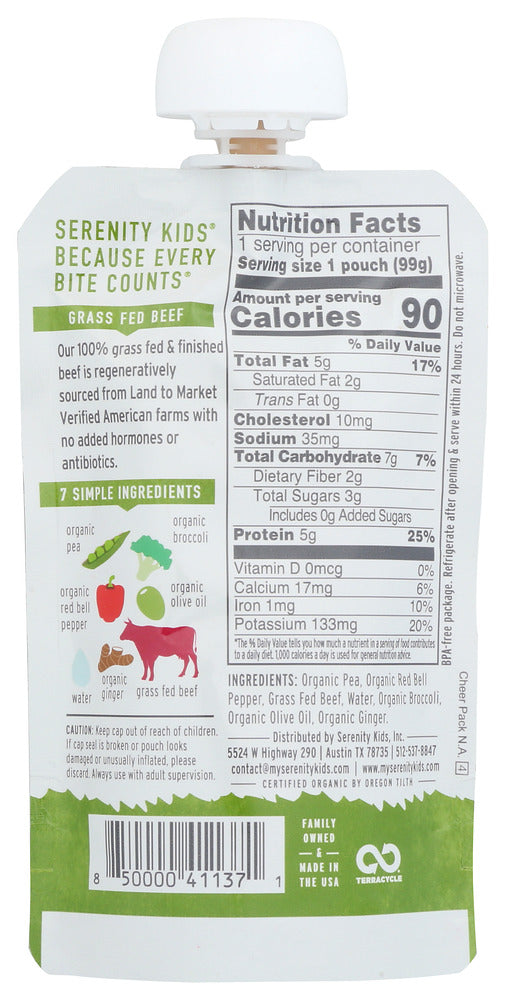 Serenity Kids: Grass Fed Beef Ginger, 3.5 Oz