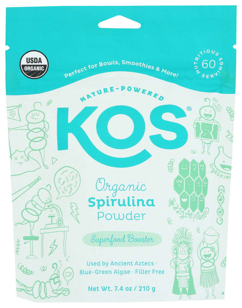 Kos: Superfood Spirulina Pwdr, 7.4 Oz