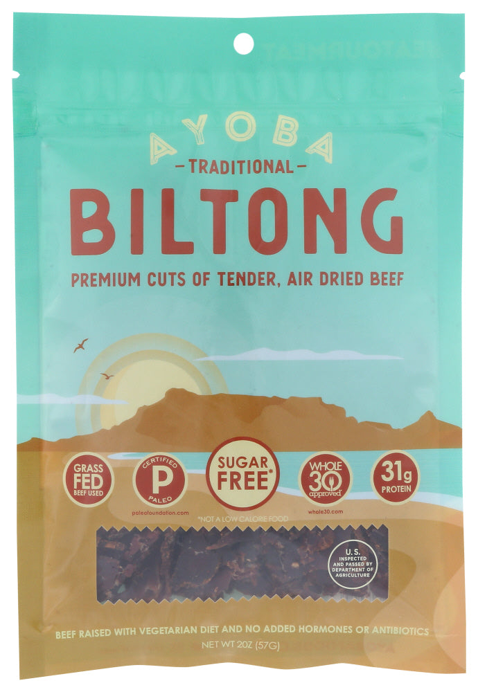 Ayoba: Traditional Biltong Air Dried Beef, 2 Oz