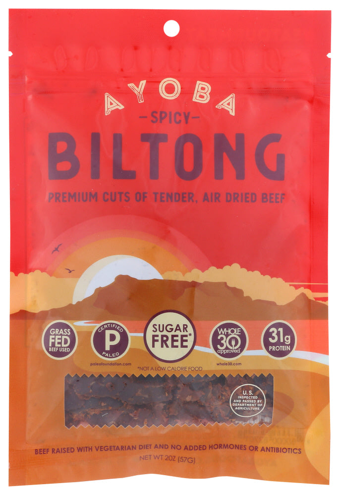 Ayoba: Spicy Biltong Air Dried Beef, 2 Oz