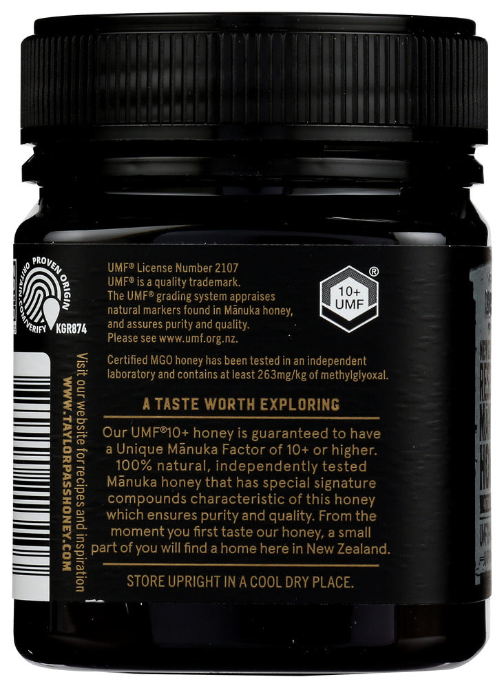 Taylor Pass Honey: Honey Manuka Umf 10, 250 Gm