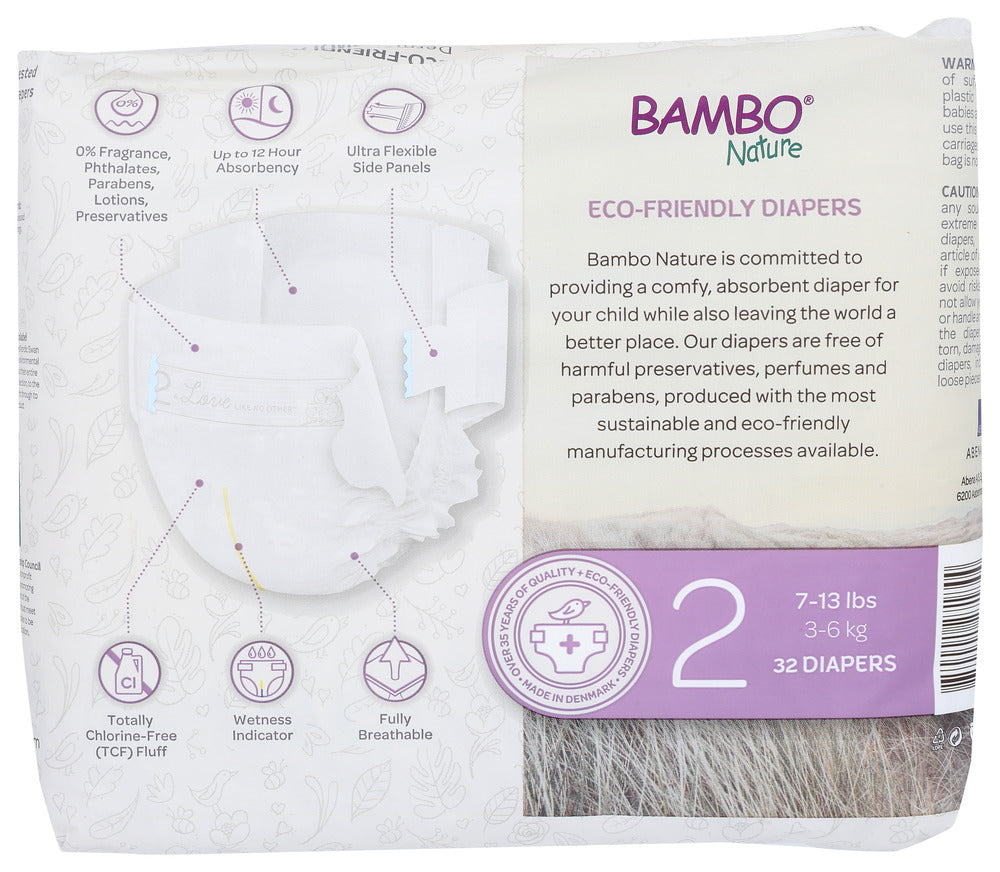 Bambo Nature: Diapers Baby Size 2, 32 Pk