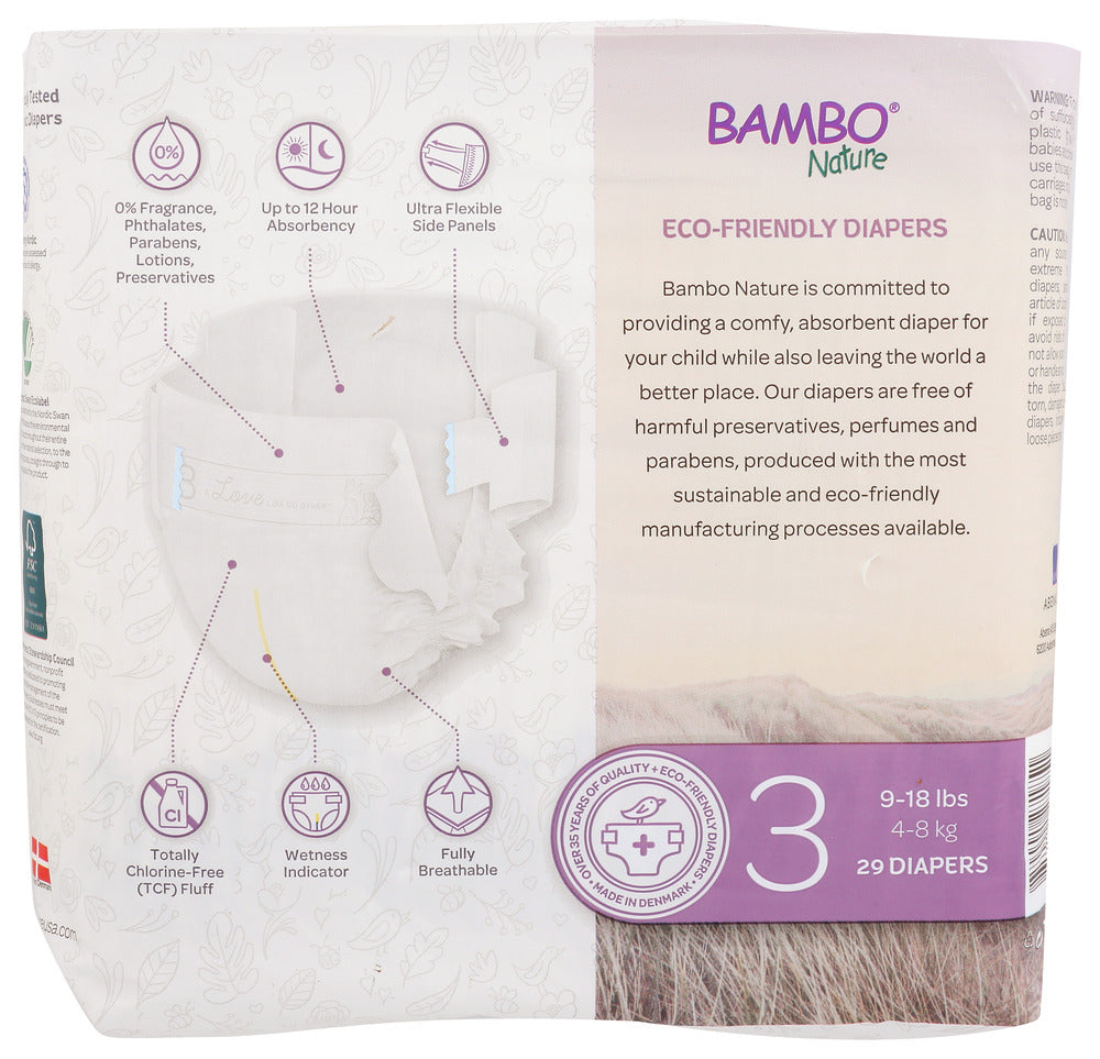 Bambo Nature: Diapers Baby Size 3, 29 Pk