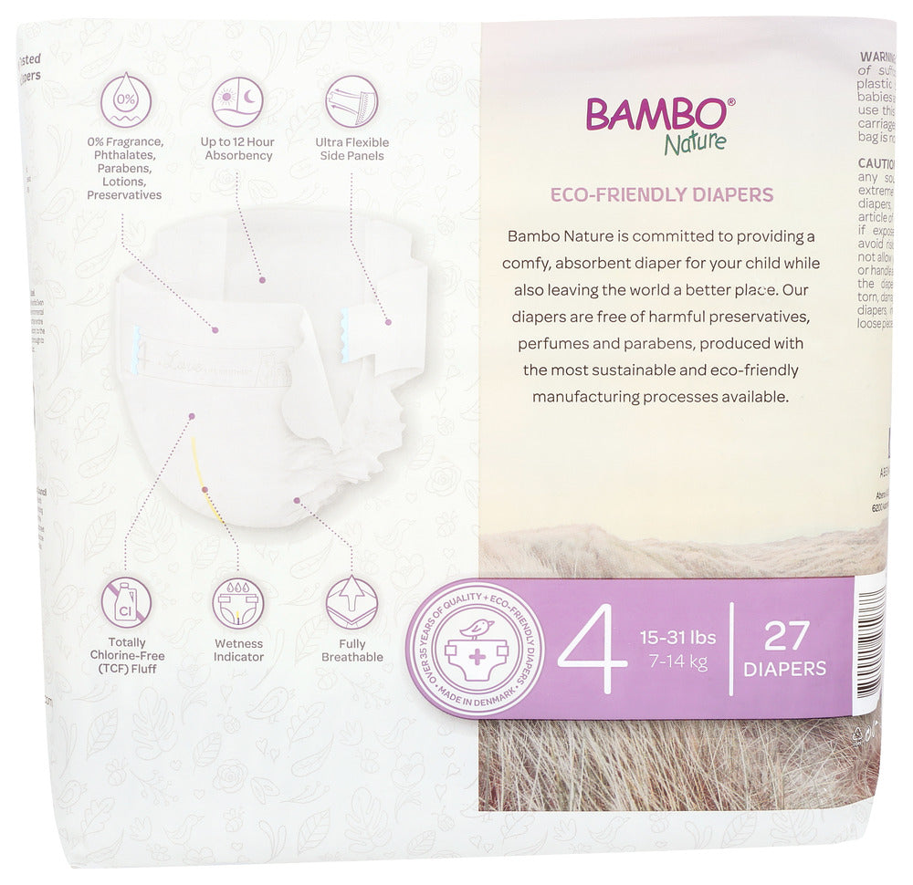 Bambo Nature: Diapers Baby Size 4, 27 Pk