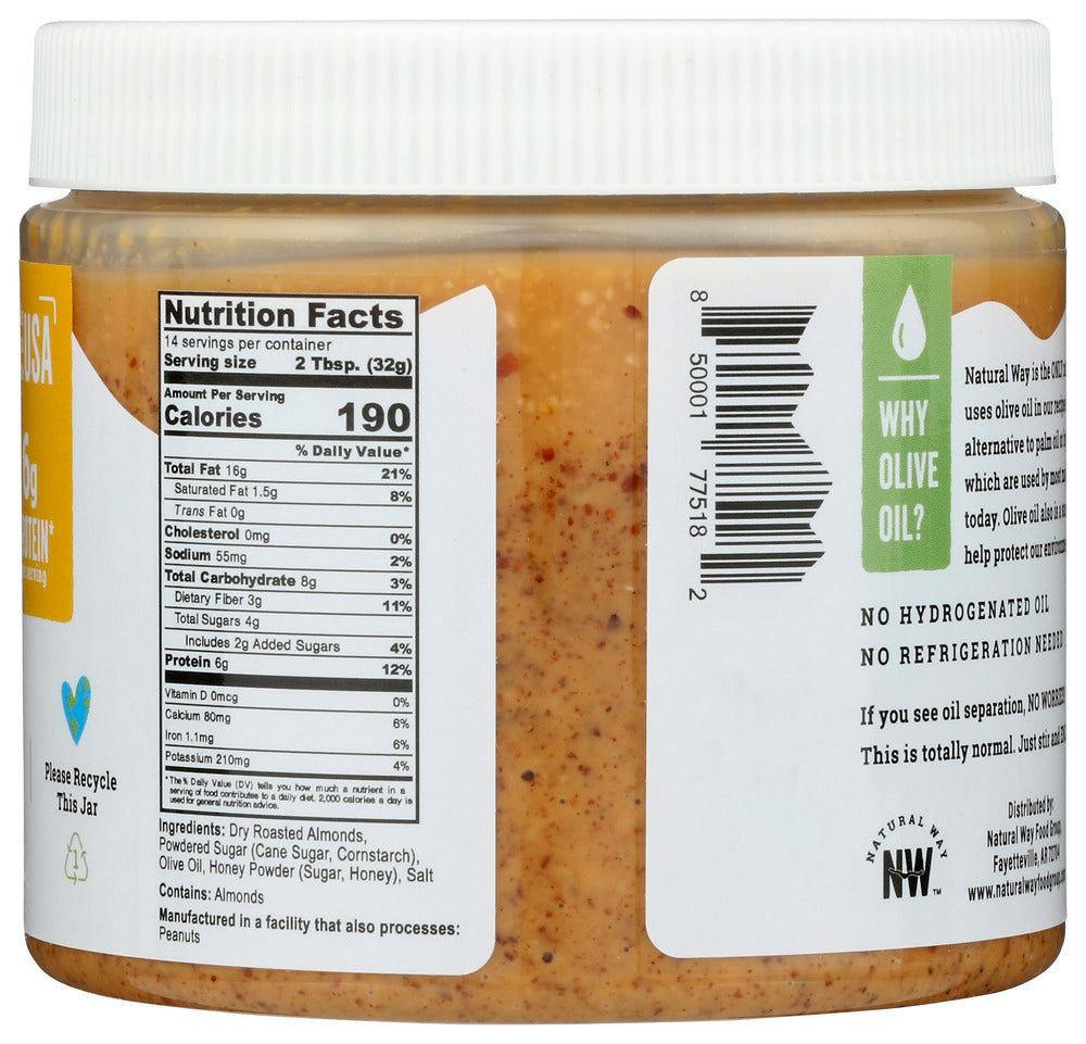 Natural Way: Almond Butter Oo Honey, 16 Oz