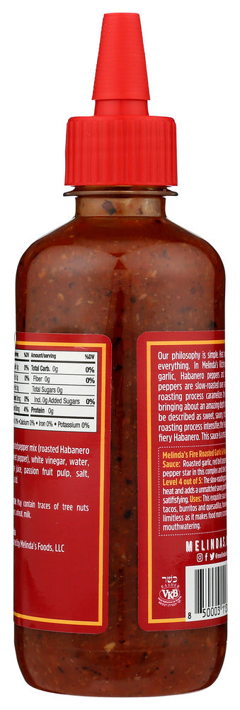 Melindas: Fire Roasted Garlic And Habanero Pepper Sauce And Condiment, 12 Oz