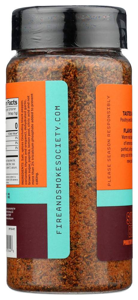 Fire And Smoke: Rub Spice Super Bird, 10 Oz