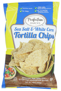 Perfection Snacks: Sea Salt White Corn Tortilla Chips, 12 Oz