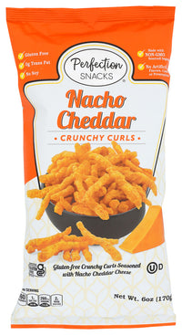 Perfection Snacks: Nacho Cheddar Crunchy Curls, 6 Oz