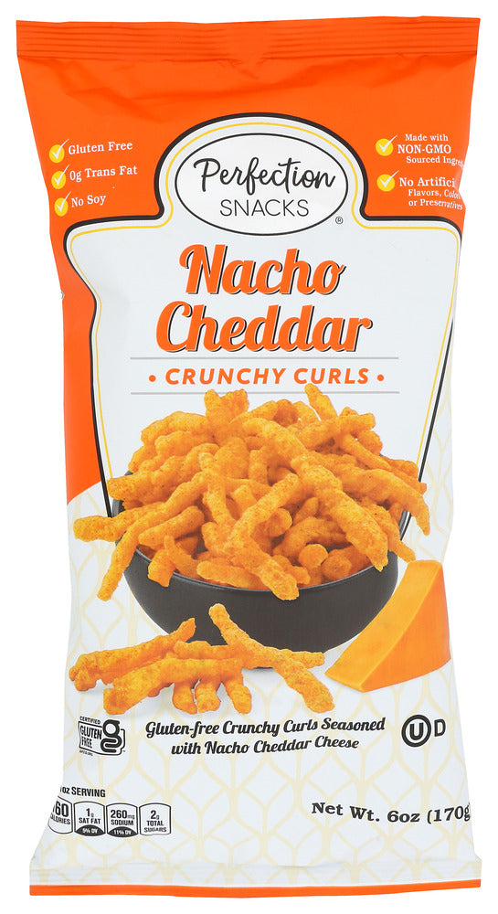 Perfection Snacks: Nacho Cheddar Crunchy Curls, 6 Oz