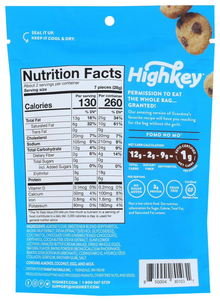 High Key Snacks: Mini Cookies Chocolate Chip, 2 Oz