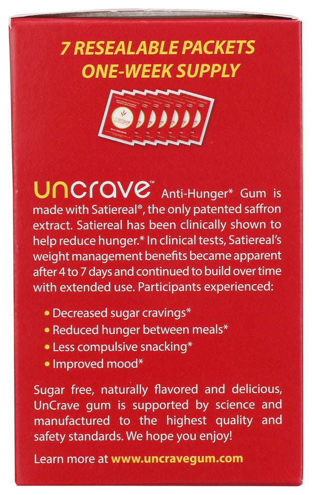 Uncrave: Rich Cinnamon Anti Hunger Gum 7Pack, 14 Pc