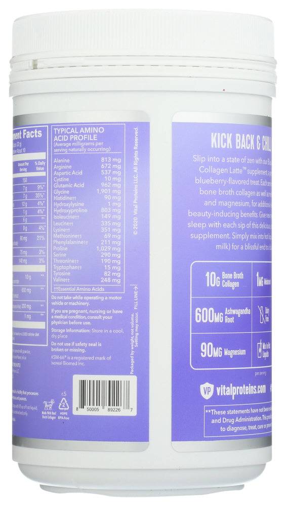 Vital Proteins: Blueberry Moon Collagen Latte, 11.5 Oz