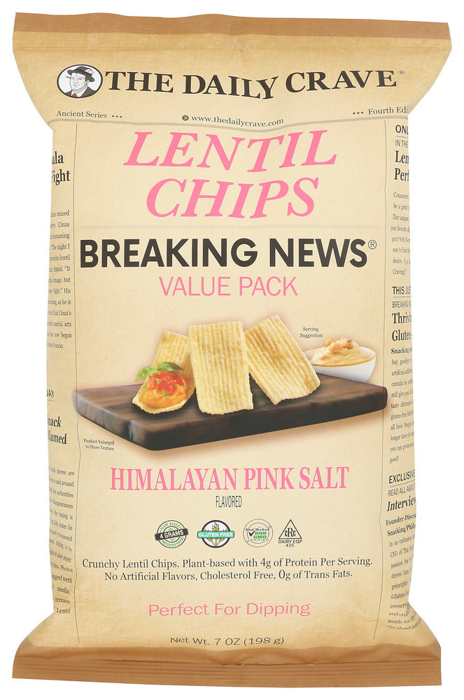 The Daily Crave: Lentil Chips Himalayan Pink Salt Value Pack, 7 Oz