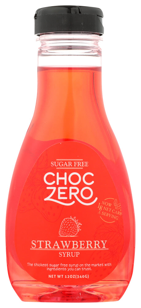 Choczero: Strawberry Syrup Sugar Free, 12 Fo