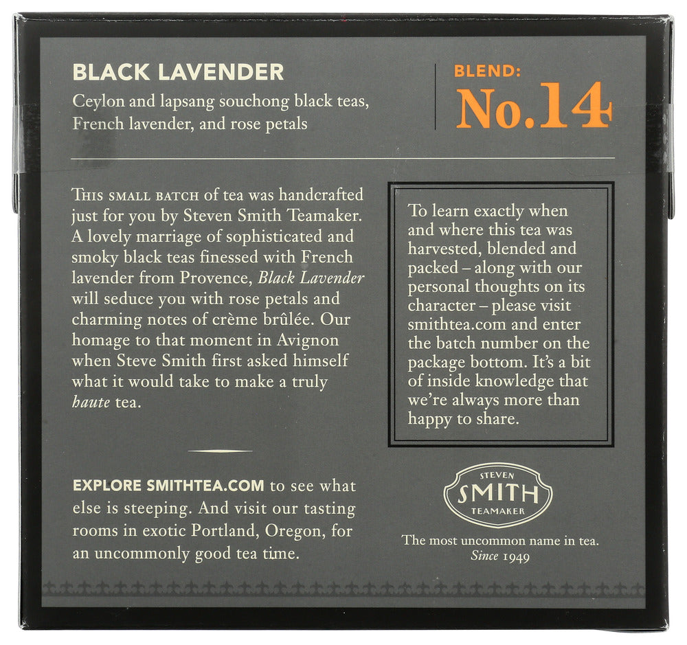 Smith Teamaker: Black Lavender Tea, 15 Bg