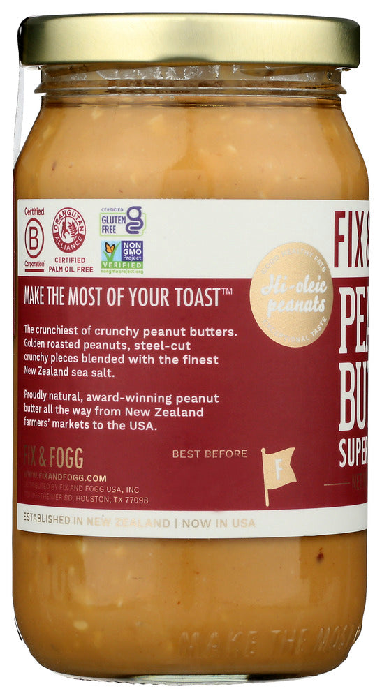 Fix & Fogg: Super Crunchy Peanut Butter, 13.2 Oz