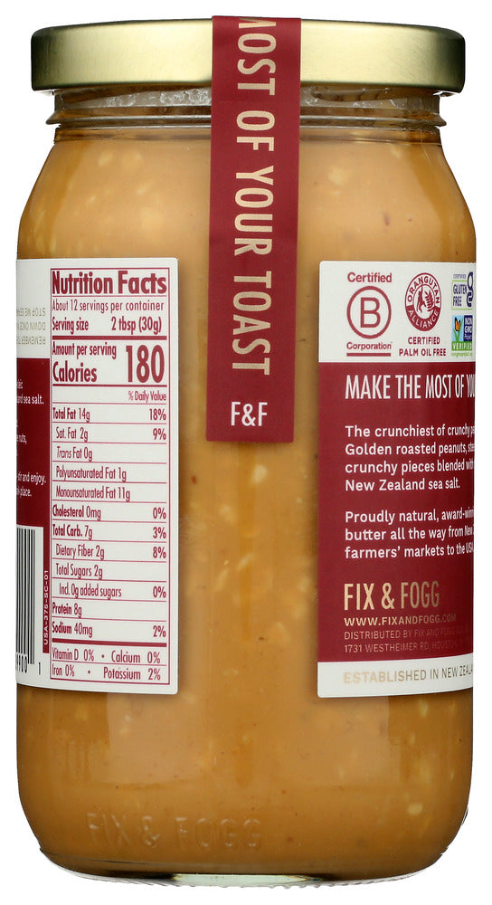 Fix & Fogg: Super Crunchy Peanut Butter, 13.2 Oz