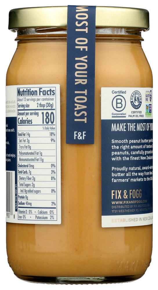 Fix & Fogg: Smooth Peanut Butter, 13.2 Oz