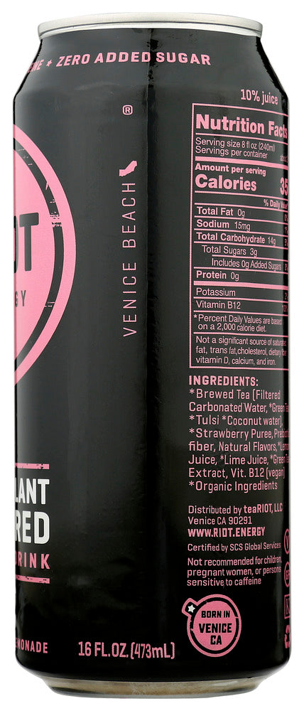 Riot Energy: Drink Strawberry Lemonade Energy, 16 Fo