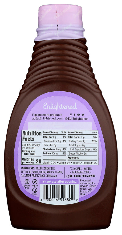 Enlightened: Sugar Free Chocolate Syrup, 15 Oz