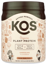 Kos: Organic Plant Protein Chocolate Powder, 13.75 Oz