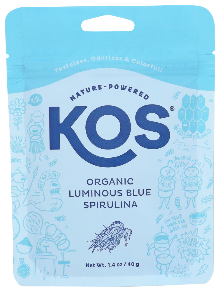 Kos: Blue Spirulina Powder Org, 1.4 Oz