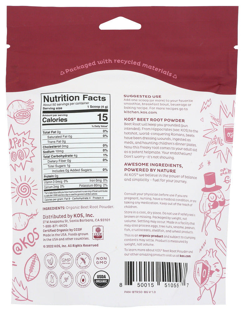 Kos: Superfood Beet 4G Pwdr, 7.1 Oz