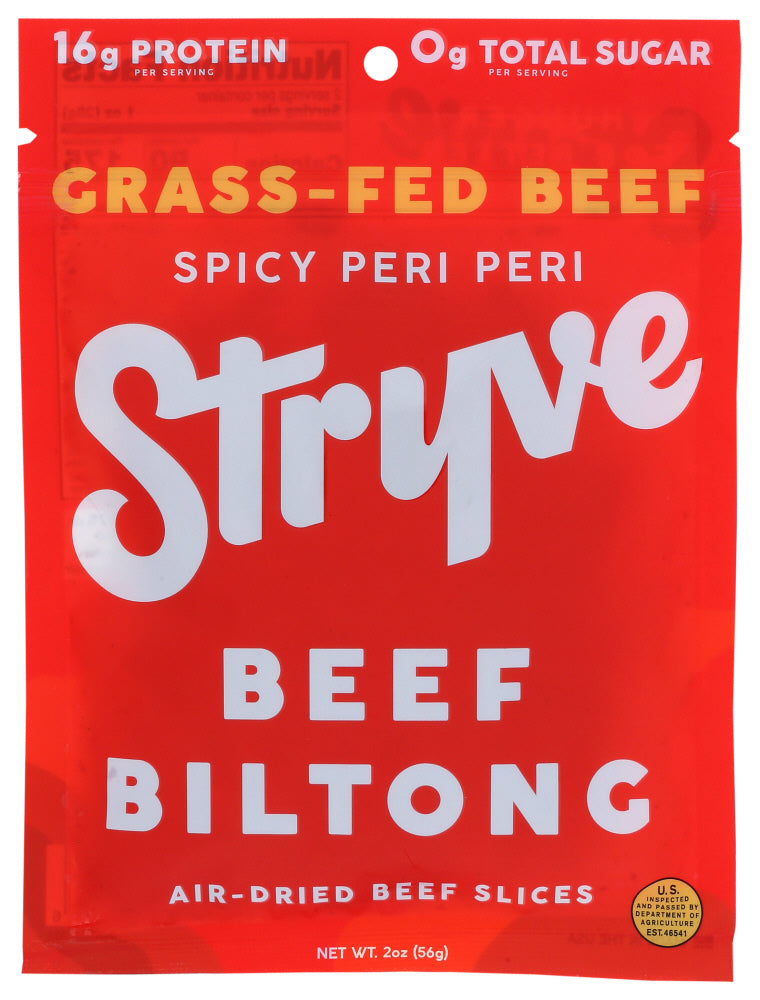 Stryve Protein Snacks: Biltong Grass Fed Peri Peri, 2 Oz