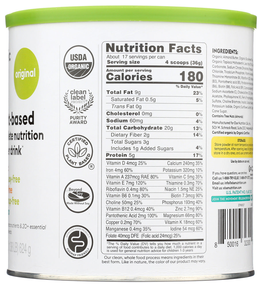 Else Nutrition: Plant Based Complete Nutrition For Toddlers, 22 Oz