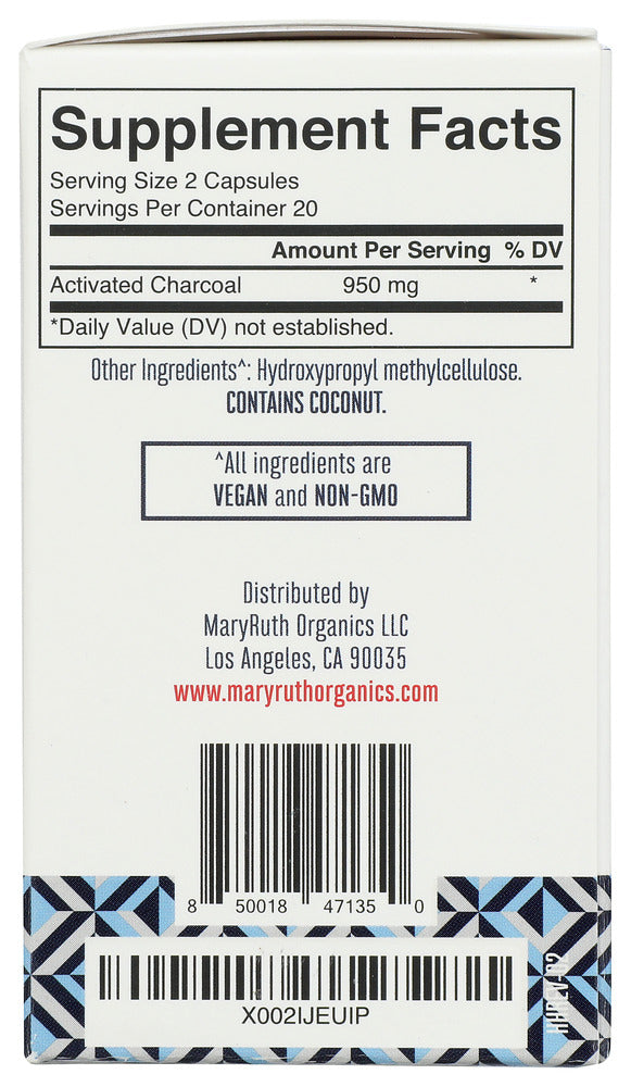 Maryruths: Activated Charcoal Capsules, 40 Vc