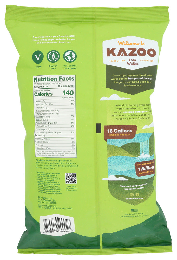 Kazoo: Lime Zest Tortilla Chips, 11 Oz