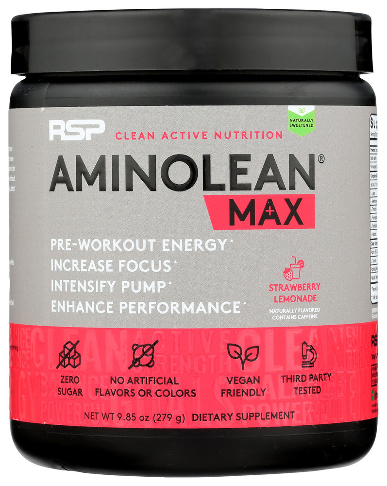 Rsp Nutrition: Aminolean Max Pre Workout Strawberry Lemonade, 9.85 Oz