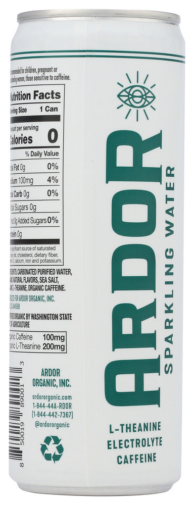 Ardor Organic: Cucumber Mint Sparkling Water, 12 Fo