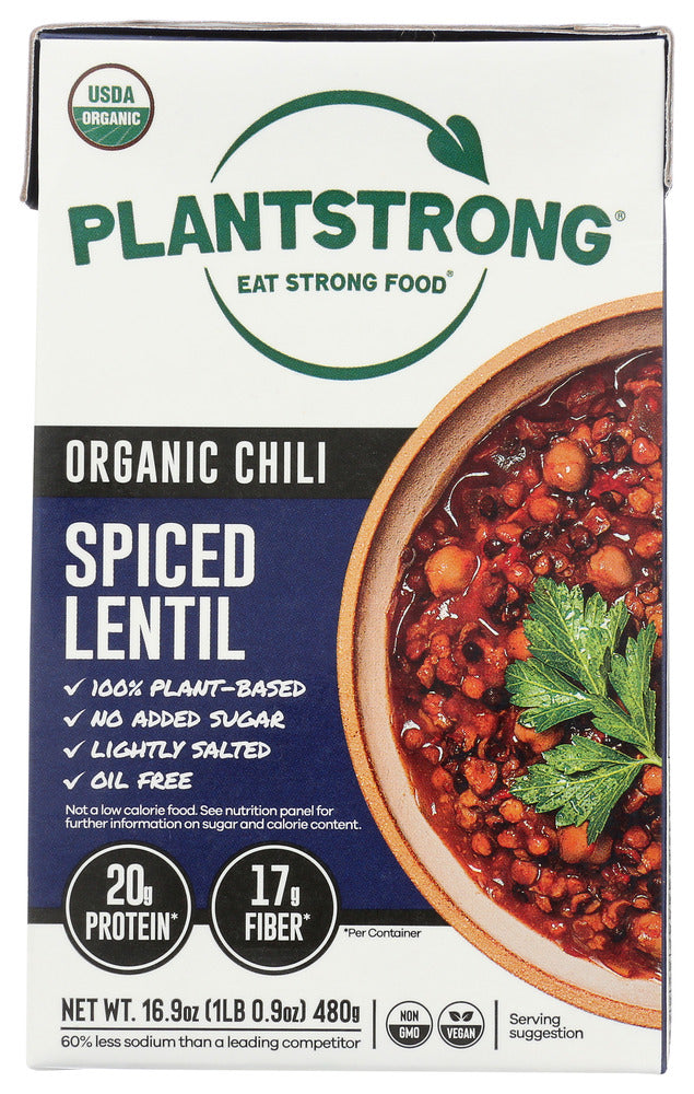 Plantstrong: Chili Lentil Spiced, 16.9 Fo