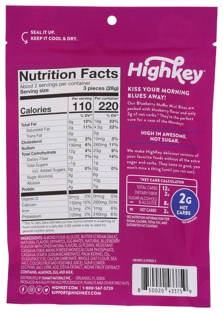 High Key Snacks: Soft Baked Mini Treats Blueberry Muffin, 2 Oz