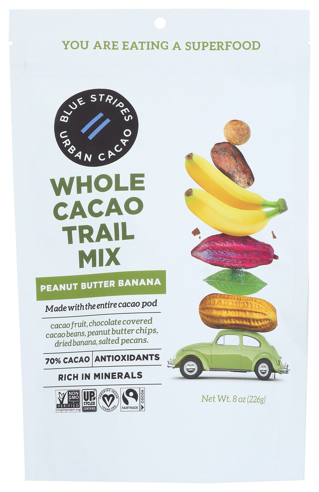 Blue Stripes: Trail Mix Peanut Butter Banana, 8 Oz