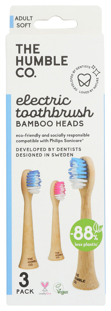 The Humble Co: Electric Toothbrush Bamboo Heads, 3 Pc