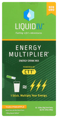 Liquid Iv: Energy Multiplier Yuzu Pineapple 10 Stick Packs, 5.64 Oz