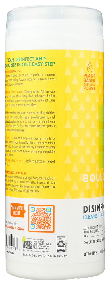 Boulder Clean: Wipes Disinfectant Canist, 75 Ea