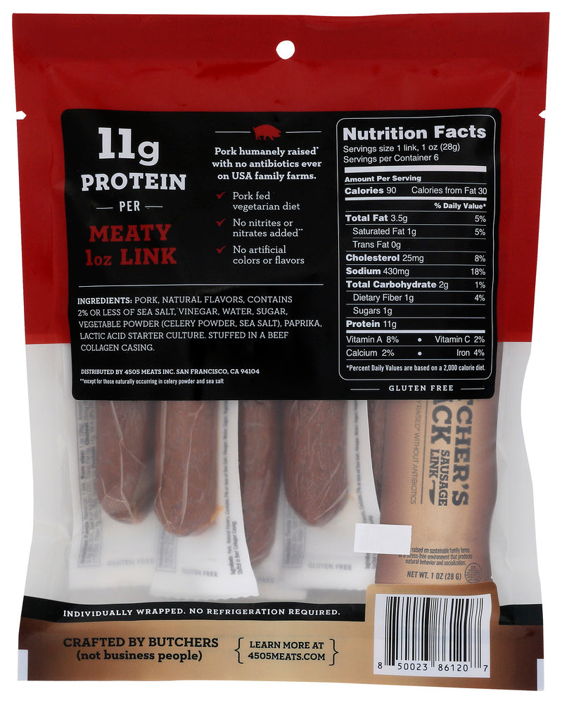 4505 Meats: Red Hot Sausage Link, 6 Oz