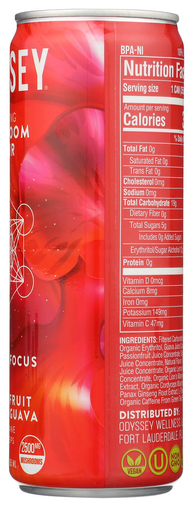 Odyssey Elixir: Energy Plus Focus Passion Fruit Orange Guava, 12 Fo