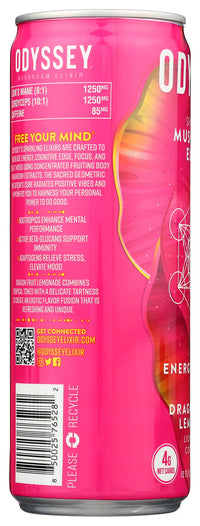 Odyssey Elixir: Energy Plus Focus Dragon Fruit Lemonade, 12 Fo