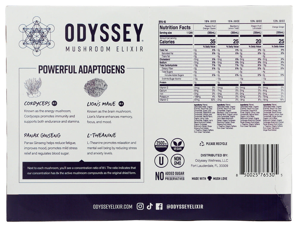 Odyssey Elixir: Bev Sprkl 4Var Pk 12Ct, 144 Fo