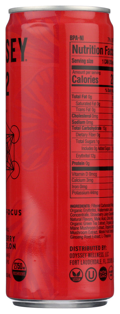 Odyssey Elixir: Sparkling Strawberry Watermelon Energy Drink, 12 Fo