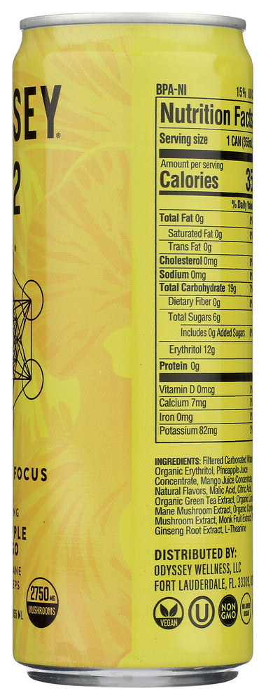 Odyssey Elixir: Sparkling Pineapple Mango Energy Drink, 12 Fo