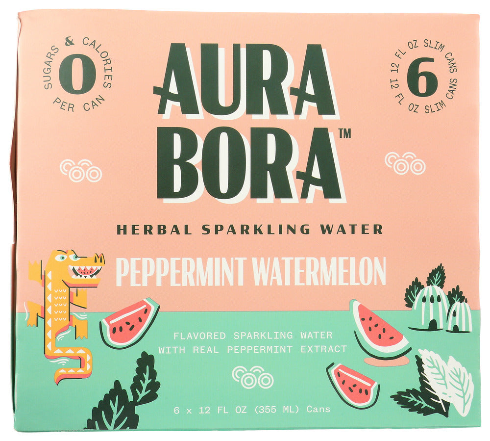 Aura Bora: Water Sprkl Pprmnt Wtrmln, 72 Fo